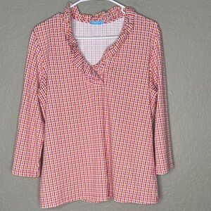 J McLaughlin Catalina cloth Durham Ruffle V-Neck Top